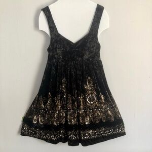 FREE PEOPLE Lil Black Crushed Velvet Cocktail Dress